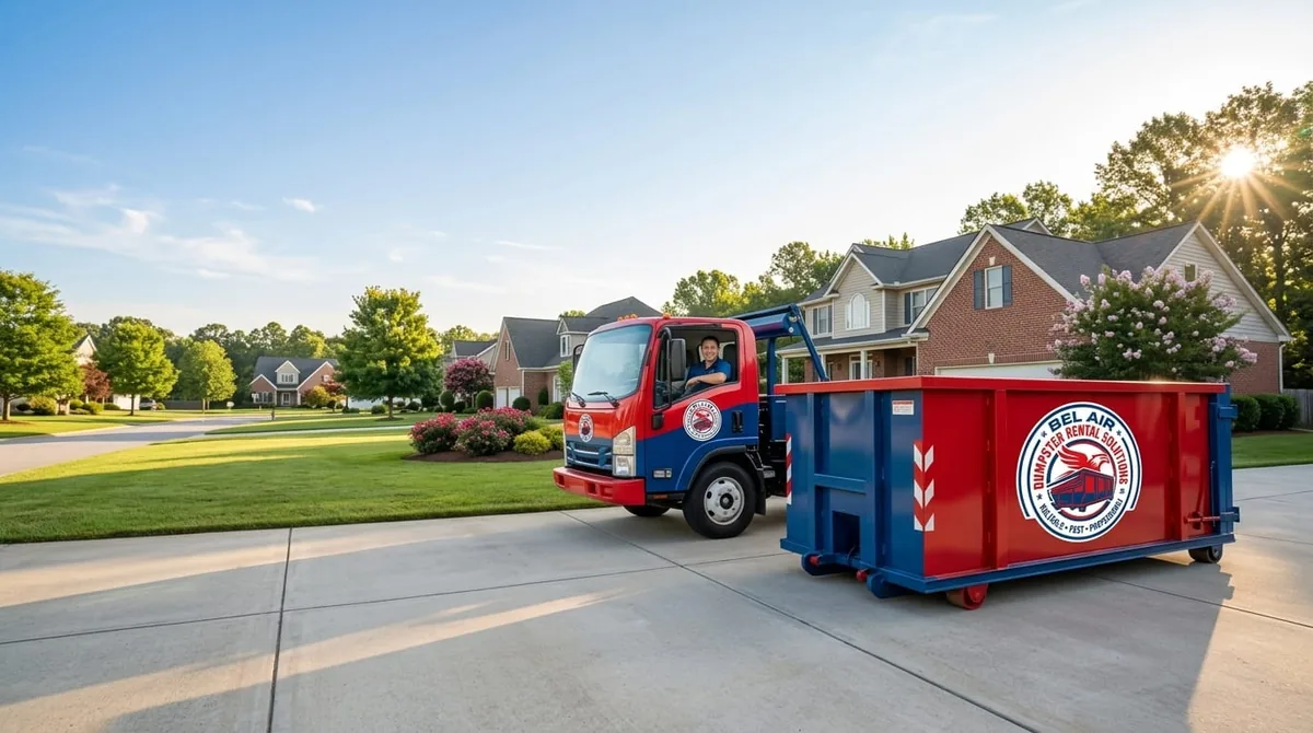 20 yard roll-off dumpster at a property in Edgewood, MD
